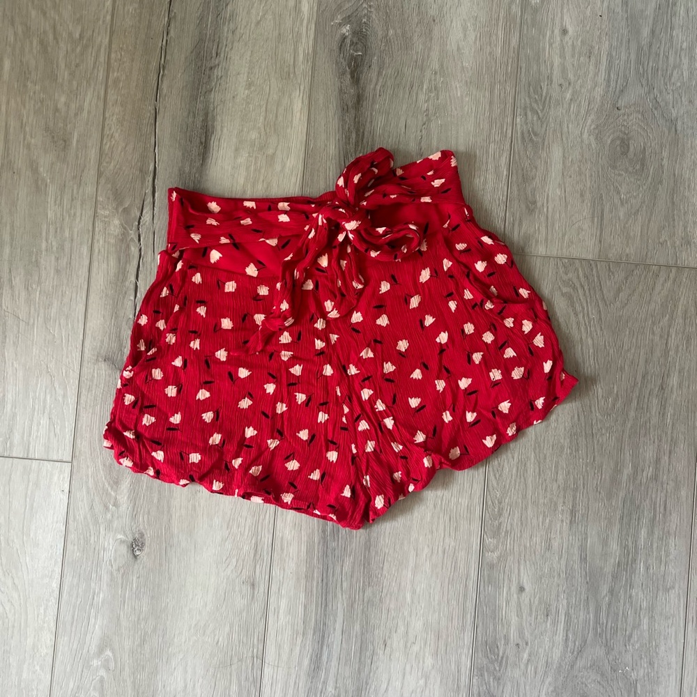 Billabong Red Patterned Women's Shorts